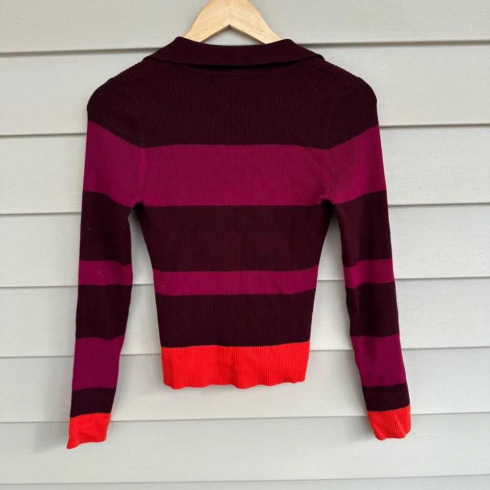 House of Harlow 1960 Ribbed Knit Sweater in Burgundy - Picture 4 of 4